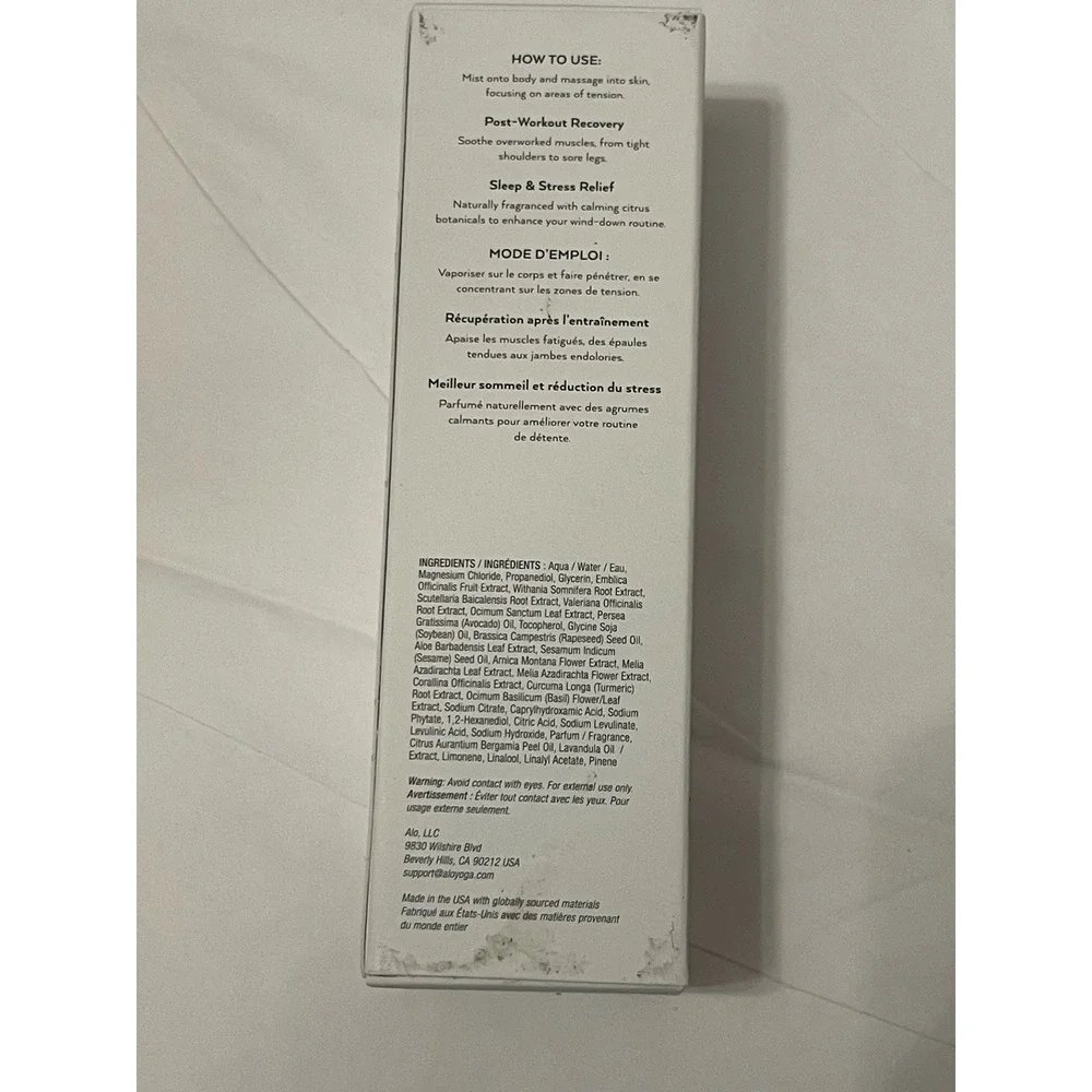 Alo Wellness System Magnesium Reset Spray 3.2 fl oz Amla-Powered Recovery Mist